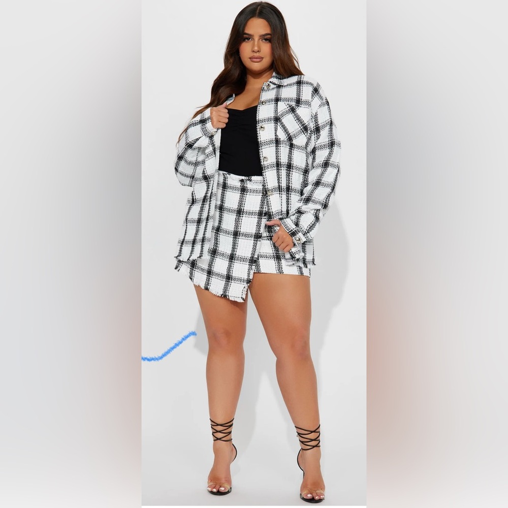 Fashion Nova | Tweed Skirt Set | Size XL
